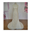 new design Italy style ivory sleeveless illusion neck floral lace appliques a line wedding gown